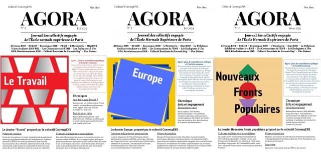 Trois exemplaires du journal Agora